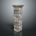 Pillars Stone Pillars Old Stone Pillars Classical Stone Pillars Greek Stone Pillars Ancient Greek Stone Pillars Outdoor Items 3d model