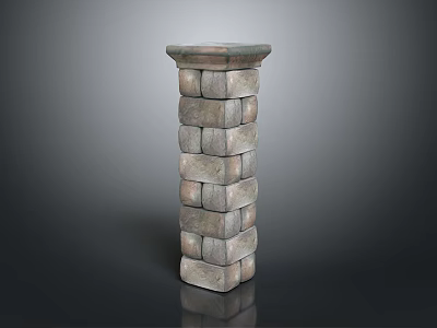 Pillars Stone Pillars Old Stone Pillars Classical Stone Pillars Greek Stone Pillars Ancient Greek Stone Pillars Outdoor Items 3d model