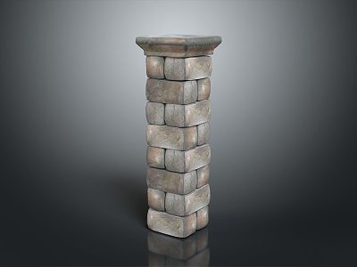 Pillars Stone Pillars Old Stone Pillars Classical Stone Pillars Greek Stone Pillars Ancient Greek Stone Pillars Outdoor Items 3d model