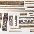 Wood and Stone Carved Decorative Components with Traditional Design Strips and Panels