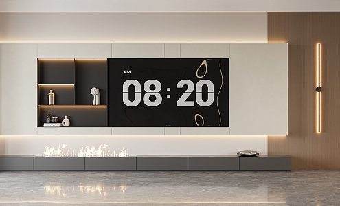 Modern TV background wall 3d model