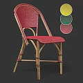 Red And Green Wicker Leisure Chairs With Lightweight Wooden Frame For Outdoor Use