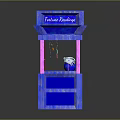 White Game Movie Character in Blue Festival Roadtrip Booth with Decorations