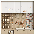 Playful Educational Decorative Cabinet With Alphabet Blocks Number Puzzles And Colorful Patterns
