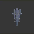 Futuristic Blue Sci Fi Spaceship With Streamlined Design And Detailed Structure