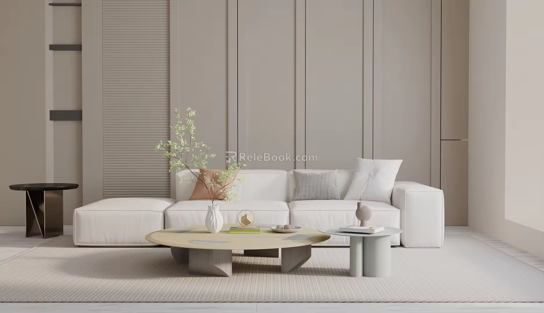 Modern three-seat sofa 3d model