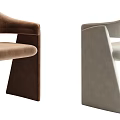 Modern Accent Chairs With Unique Armrest Design In Brown Blue Gray Plaid Velvet Fabric