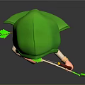 Game And Movie Character With Green Hooded Cloak Red Hair And Bow Arrow