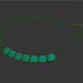 Modern Stylish Necklace With Black Chain And Blue Square Pendants Design