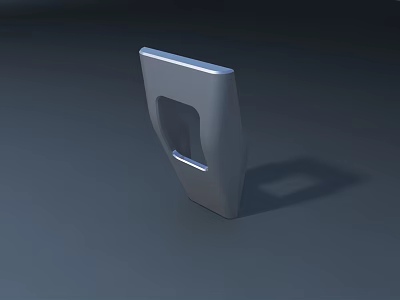 Modern Office Desk With Sleek Silver Metal Accessory And Contemporary Design 3d model