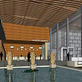 Modern Hotel Building Design With Unique Roof Structure And Urban Green Surroundings