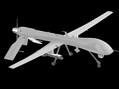 Surveillance Drone With Long Wing Structure And Landing Gear System 3d model