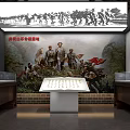 Shiguojia Deeds Exhibition Hall Interior With Relief Wall And Display Platform