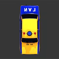 Vintage Police Car With Yellow Body Blue Red Emergency Lights And Classic Design