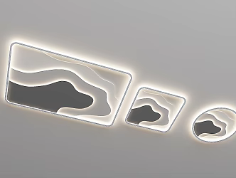 Modern minimalist ceiling lamp combination 3d model
