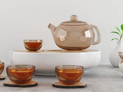 Modern Tea Set 3d model Modern Tea Set 3d model