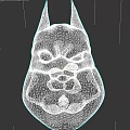 Cartoon Style Batman Mask Sculpture With Black Design And Pink Mouth Details