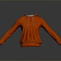 Orange Casual Hoodie With Long Sleeves And White Drawstrings Design