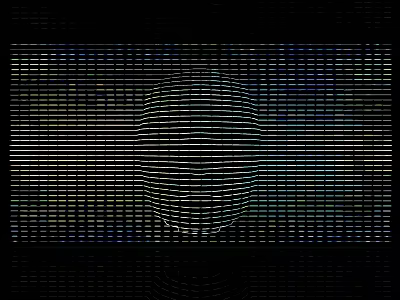Modern Feature Wall With Linear Grid Pattern And Central Circular Design 3d model