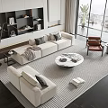 Modern sofa coffee table combination 3d model