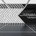 Modern Front Desk Background Wall With Geometric Lines And Stylish Lighting Effects 3d model