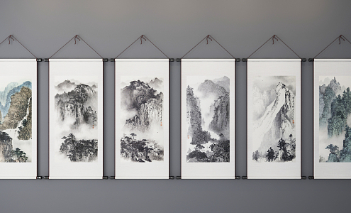 Chinese Landscape Painting Hanging Painting Decorative Painting 3d model