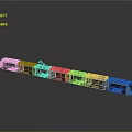 Modern Streamlined Silver Gray Metro Train With Multiple Carriages And Reflection 3d model