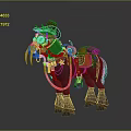 Steampunk Cowboy Decorative Horse With Red Saddle Hat And Tusk Ornaments