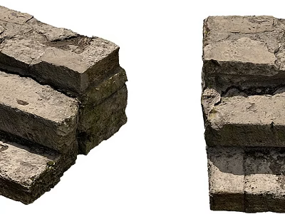 Natural Stone Wood Stacked With Rustic Texture And Rough Surface Details 3d model