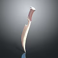 Handcrafted Decorative Knife With Textured Metal Blade And Brown Handle Design