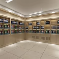 Modern Bright Archive Room Interior Featuring Bookshelves File Cabinets Folders And Central Display Shelf