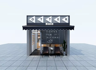 The door of the Silent Wind Cafe 3d model