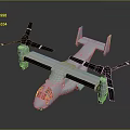 Passenger Aircraft Featuring Modern Tiltrotor Design Four Rotors And White Fuselage