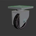 Metal Caster Wheel With Square Top Plate And Sturdy Metal Bracket Structure 3d model