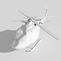 Sleek Modern Helicopter With Silver Red Body And Rotors On Outdoor Tarmac