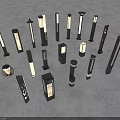 Various Modern Lighting Fixtures With Different Shapes And Illuminated Designs