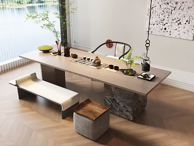 Tea Table Tea Table New Chinese Tea Table Chinese Tea Table Negotiation Table 3d model