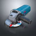 Blue Angle Grinder Power Tool With Grinding Wheel And Black Handle 3d model