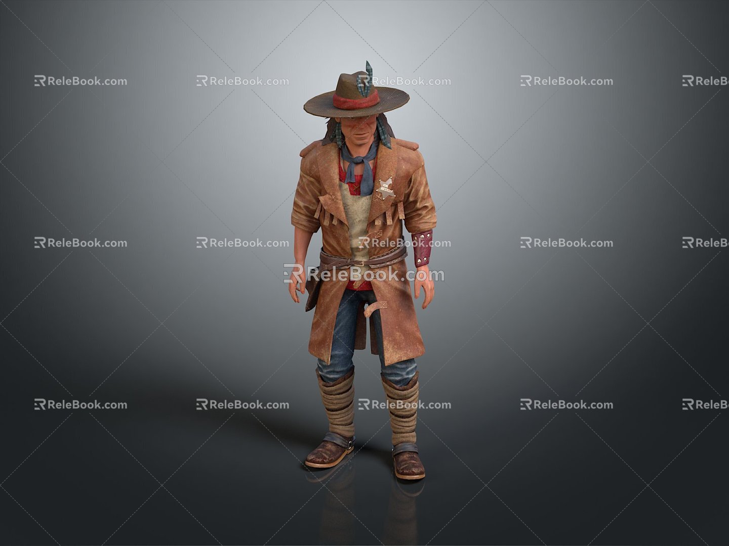 Western Denim Denim American Denim Male Character Male Character Male Male Handsome Male Youth 3d model