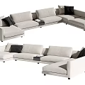 Modern corner multiplayer sofa 3d model