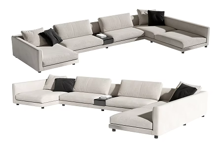 Modern corner multiplayer sofa 3d model