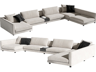 Modern corner multiplayer sofa 3d model