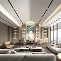 Modern Spacious Office Interior Design With Large Windows Natural Light Desk Sofa And Bookshelves