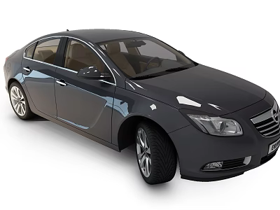 Black Sedan With Modern Design Metallic Finish Alloy Wheels And Light Interior 3d model