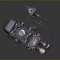 Industrial Mechanical Component With Black Body Control Knob Connectors And Wires