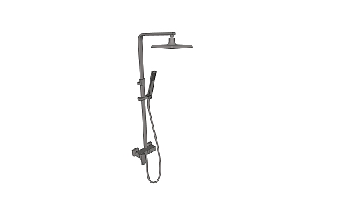 Stainless steel shower 3d model