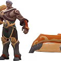 Muscular Game Character With Unique Armor And Equipment