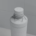 Transparent Plastic Beverage Bottle With White Label And Cap On Dark Background