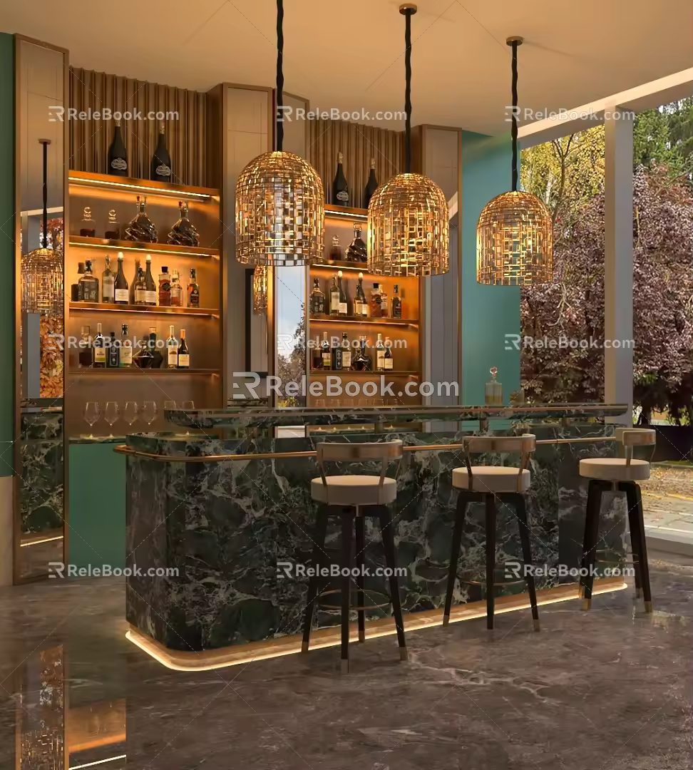Bar table water bar table 3d model