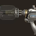 Mechanical Weapon Featuring Transparent Casing Metal Gear Mechanism And Silver Handle